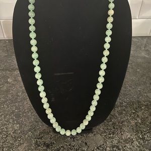 Green stone beaded necklace.